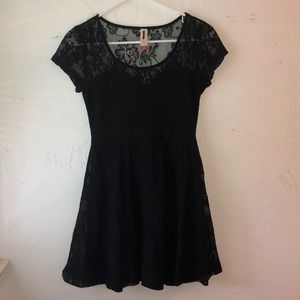 Simple black dress with lace